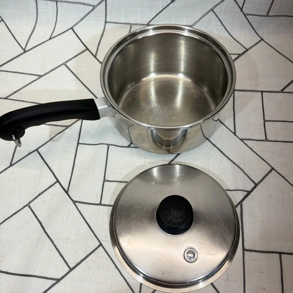 Saladmaster Saucepan Silver T304S Stainless Steel Vapo-Valve Lid USA 2 quart